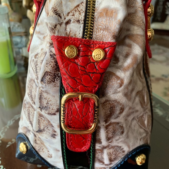 SOLD MARINO ORLANDI AUTHENTIC LEATHER REPTILE EFFECT BA - Picture 11 of 13